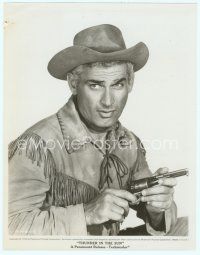 3s256 JEFF CHANDLER 8x10 still '58 in full cowboy costume with gun from Thunder in the Sun!