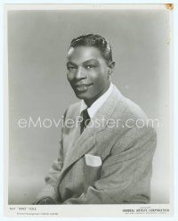 3s337 NAT KING COLE 8x10 publicity still '40s great young portrait of the singer in suit & tie!