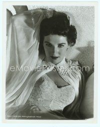 3s356 POLLY BERGEN 8x10 still '50s super close up laying in bed wearing sexy neglegee!