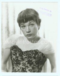 3s443 SHIRLEY MACLAINE deluxe 7.5x9.5 still '54 youngest portrait wearing unusual dress!