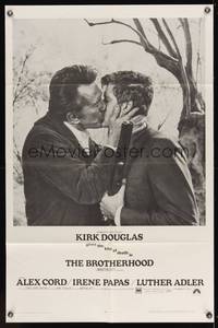 3t122 BROTHERHOOD 1sh '68 Kirk Douglas gives the kiss of death to Alex Cord!