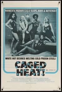3t135 CAGED HEAT 1sh '74 first Jonathan Demme, sexy bad girls in prison!