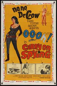 3t148 CARRY ON SPYING 1sh '64 sexy English spy spoof, the most secrets exposed!