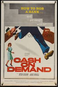3t150 CASH ON DEMAND 1sh '62 Peter Cushing, how to rob a bank and get away with it!