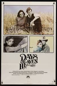 3t222 DAYS OF HEAVEN 1sh '78 Richard Gere, Brooke Adams, directed by Terrence Malick!