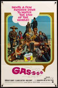 3t336 GASSSS 1sh '70 AIP, Roger Corman, watch the end of the world with a few friends!