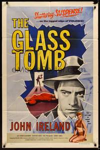 3t361 GLASS TOMB 1sh '55 Honor Blackman is an animal on the jagged edge of violence!