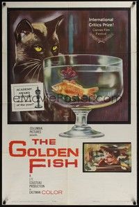 3t373 GOLDEN FISH 1sh '59 Historie d'un Poisson Rouge, great artwork of cat & goldfish!