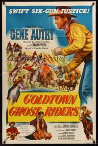 3t378 GOLDTOWN GHOST RIDERS style A 1sh '53 Gene Autry's the judge, and Champion's the jury!