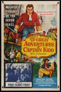 3t392 GREAT ADVENTURES OF CAPTAIN KIDD style A Chap9 1sh '53 pirates, swashbuckling serial thrills!