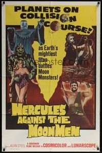 3t427 HERCULES AGAINST THE MOON MEN 1sh '65 Earth's mightiest man Sergio Ciani vs monsters!