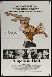 3t448 HUGHES & HARLOW: ANGELS IN HELL 1sh '77 Victor Holchak, Lindsay Bloom, the squeeze is on!