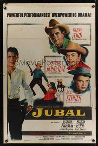 3t485 JUBAL style B 1sh '56 cowboys Glenn Ford, Ernest Borgnine & Rod Steiger!