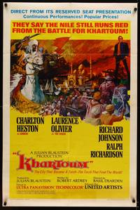 3t495 KHARTOUM style A new campaign 1sh '66 art of Charlton Heston & Laurence Olivier!