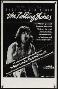 3t514 LADIES & GENTLEMEN THE ROLLING STONES 1sh '73 great c/u of rock & roll singer Mick Jagger!