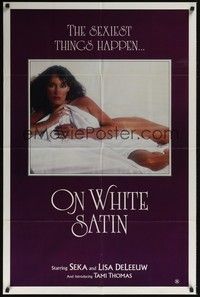 3t686 ON WHITE SATIN 1sh '80 Seka covered only with sheet, the sexiest things happen!