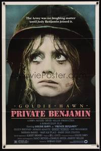 3t726 PRIVATE BENJAMIN 1sh '81 funny image of depressed military soldier Goldie Hawn!