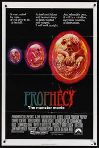 3t734 PROPHECY Destruction style 1sh '79 John Frankenheimer, art of monster in embryo by Paul Lehr!