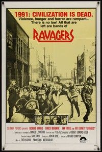 3t748 RAVAGERS 1sh '79 Richard Harris, Ernest Borgnine, it's 1991 and civilization is dead!