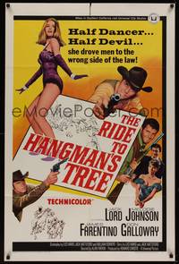 3t761 RIDE TO HANGMAN'S TREE 1sh '67 Alan Rafkin, Jack Lord, sexy Melodie Johnson!
