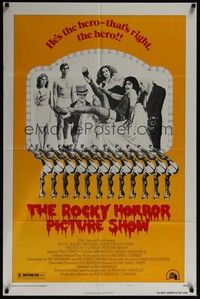 3t768 ROCKY HORROR PICTURE SHOW style B 1sh '75 wacky Tim Curry is the hero, Susan Sarandon!