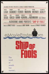 3t802 SHIP OF FOOLS 1sh '65 Stanley Kramer's movie based on Katharine Anne Porter's book!