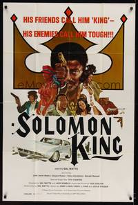 3t829 SOLOMON KING 1sh '74 his friends call him King, his enemies call him tough, blaxploitation!