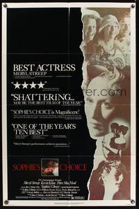 3t837 SOPHIE'S CHOICE 1sh '82 Alan J. Pakula directed, Meryl Streep, Kevin Kline, Peter MacNicol!