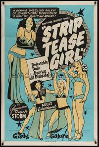 3t868 STRIP TEASE GIRL 1sh '52 art of glamorous Tempest Storm & other sensational beauties!