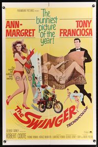 3t887 SWINGER 1sh '66 super sexy Ann-Margret, Tony Franciosa, the bunniest picture of the year!