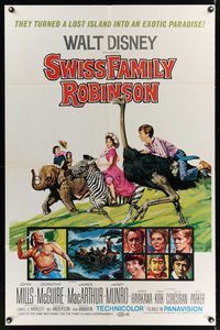 3t889 SWISS FAMILY ROBINSON 1sh R69 John Mills, Walt Disney family fantasy classic!