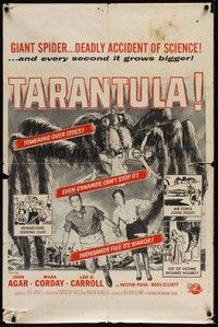 3t897 TARANTULA military 1sh R60s Jack Arnold, great art of town running from 100' spider monster!