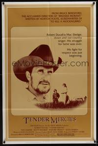 3t904 TENDER MERCIES 1sh '83 Bruce Beresford, great close-up portrait of Best Actor Robert Duvall!
