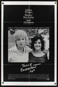 3t907 TERMS OF ENDEARMENT 1sh '83 great close up of Shirley MacLaine & Debra Winger!