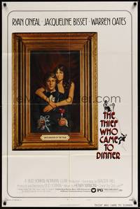 3t913 THIEF WHO CAME TO DINNER style B 1sh '73 Amsel art of Ryan O'Neal, Jacqueline Bisset!