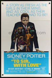 3t924 TO SIR, WITH LOVE 1sh '67 Sidney Poitier, Lulu, directed by James Clavell!