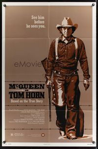 3t926 TOM HORN 1sh '80 they couldn't bring enough men to bring Steve McQueen down!