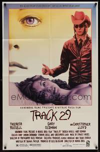 3t935 TRACK 29 1sh '88 Nicholas Roeg, cool image of Gary Oldman, sexy Theresa Russell!