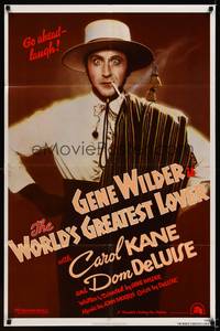 3t990 WORLD'S GREATEST LOVER 1sh '77 Dom DeLuise, most romantic Gene Wilder, great image!
