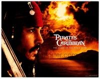 3v356 PIRATES OF THE CARIBBEAN LC '03 super close up of Johnny Depp as Jack Sparrow!