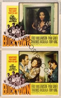 3v583 BUCKTOWN 2 LCs '75 sexy Pam Grier & Fred Williamson!