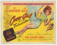 3v013 COVER GIRL TC '44 sexiest full-length Rita Hayworth laying down with flowing red hair!