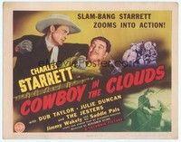 3v014 COWBOY IN THE CLOUDS TC '43 slam-bang cowboy Charles Starrett zooms into action!