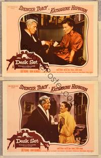 3v613 DESK SET 2 LCs '57 great images of Spencer Tracy & Katharine Hepburn!