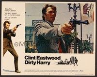 3v163 DIRTY HARRY LC #5 '71 great c/u of Clint Eastwood pointing gun, Don Siegel crime classic!