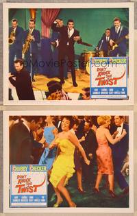 3v622 DON'T KNOCK THE TWIST 2 LCs '62 full-length image of dancing Chubby Checker, rock & roll!