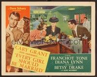 3v175 EVERY GIRL SHOULD BE MARRIED LC #6 '48 Cary Grant & Betsy Drake talk across lunch counter!