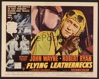 3v182 FLYING LEATHERNECKS LC #4 '51 best close up of John Wayne in aviator gear in cockpit!