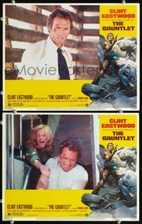 3v648 GAUNTLET 2 LCs '77 Clint Eastwood & Sondra Locke, Frank Frazetta border art!