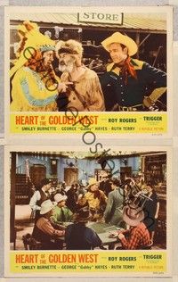 3v671 HEART OF THE GOLDEN WEST 2 LCs R55 Roy Rogers, Smiley Burnette, George 'Gabby' Hayes!